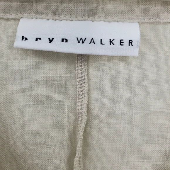 Bryn Walker Linen Tunic Top Button Down Neutral Lagenlook Oversized Minimal - Picture 7 of 9